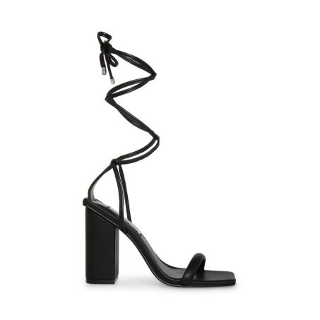 Black Steve Madden Natasha Women's Heels Sandals | PH 9237MCO